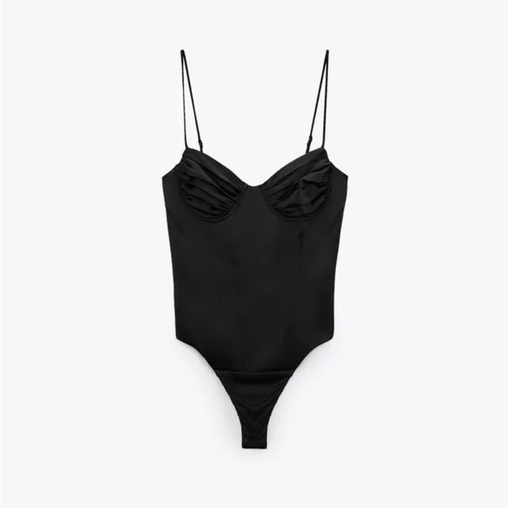 Zara Satin Effect Corset / Bustier inspired Bodysuit